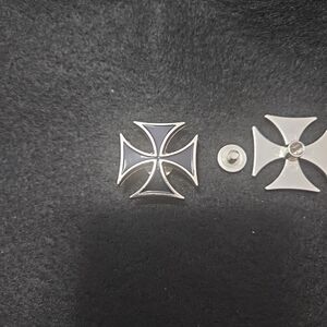 Silver and Black Cross Cufflinks